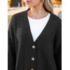 imageZeagoo Womens Cardigan 2024 Fall Winter Open Front Oversized Button V Neck Loose Soft Knit SweaterBlack