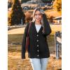 imageZeagoo Womens Cardigan 2024 Fall Winter Open Front Oversized Button V Neck Loose Soft Knit SweaterBlack