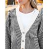 imageZeagoo Womens Cardigan 2024 Fall Winter Open Front Oversized Button V Neck Loose Soft Knit SweaterBlack Stripe