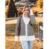 imageZeagoo Womens Cardigan 2024 Fall Winter Open Front Oversized Button V Neck Loose Soft Knit SweaterBlack Stripe