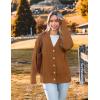 imageZeagoo Womens Cardigan 2024 Fall Winter Open Front Oversized Button V Neck Loose Soft Knit SweaterBrown