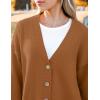 imageZeagoo Womens Cardigan 2024 Fall Winter Open Front Oversized Button V Neck Loose Soft Knit SweaterBrown