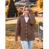 imageZeagoo Womens Cardigan 2024 Fall Winter Open Front Oversized Button V Neck Loose Soft Knit SweaterCoffee