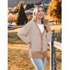 imageZeagoo Womens Cardigan 2024 Fall Winter Open Front Oversized Button V Neck Loose Soft Knit SweaterKhaki Stripe