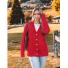 imageZeagoo Womens Cardigan 2024 Fall Winter Open Front Oversized Button V Neck Loose Soft Knit SweaterRed