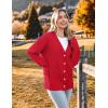 imageZeagoo Womens Cardigan 2024 Fall Winter Open Front Oversized Button V Neck Loose Soft Knit SweaterRed