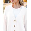 imageZeagoo Womens Cardigan 2024 Fall Winter Open Front Oversized Button V Neck Loose Soft Knit SweaterWhite