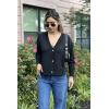 imageZeagoo Womens Cropped Cardigan 2025 Fall Button Sweaters V Neck Long Sleeve Cardigans Knit OutwearBlack