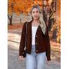 imageZeagoo Womens Cropped Cardigan 2025 Fall Button Sweaters V Neck Long Sleeve Cardigans Knit OutwearBrown