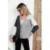imageZeagoo Womens Cropped Cardigan 2025 Fall Button Sweaters V Neck Long Sleeve Cardigans Knit OutwearColorblockblack