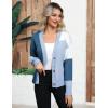 imageZeagoo Womens Cropped Cardigan 2025 Fall Button Sweaters V Neck Long Sleeve Cardigans Knit OutwearColorblockblue