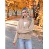 imageZeagoo Womens Cropped Cardigan 2025 Fall Button Sweaters V Neck Long Sleeve Cardigans Knit OutwearKhaki