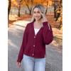 imageZeagoo Womens Cropped Cardigan 2025 Fall Button Sweaters V Neck Long Sleeve Cardigans Knit OutwearRed