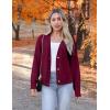 imageZeagoo Womens Cropped Cardigan 2025 Fall Button Sweaters V Neck Long Sleeve Cardigans Knit OutwearRed
