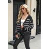 imageZeagoo Womens Cropped Cardigan 2025 Fall Button Sweaters V Neck Long Sleeve Cardigans Knit OutwearStripes Black