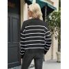 imageZeagoo Womens Cropped Cardigan 2025 Fall Button Sweaters V Neck Long Sleeve Cardigans Knit OutwearStripes Black