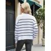 imageZeagoo Womens Cropped Cardigan 2025 Fall Button Sweaters V Neck Long Sleeve Cardigans Knit OutwearStripes White