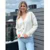 imageZeagoo Womens Cropped Cardigan 2025 Fall Button Sweaters V Neck Long Sleeve Cardigans Knit OutwearWhite