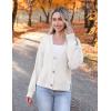 imageZeagoo Womens Cropped Cardigan 2025 Fall Button Sweaters V Neck Long Sleeve Cardigans Knit OutwearWhite