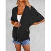 imageZeagoo Womens Lightweight Cardigan 2025 Summer Short Sleeve Cardigans Open Front Beach CoverupSXXLBlack
