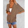 imageZeagoo Womens Lightweight Cardigan 2025 Summer Short Sleeve Cardigans Open Front Beach CoverupSXXLBrown