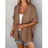 imageZeagoo Womens Lightweight Cardigan 2025 Summer Short Sleeve Cardigans Open Front Beach CoverupSXXLBrown