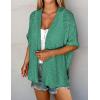 imageZeagoo Womens Lightweight Cardigan 2025 Summer Short Sleeve Cardigans Open Front Beach CoverupSXXLGreen