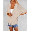 imageZeagoo Womens Lightweight Cardigan 2025 Summer Short Sleeve Cardigans Open Front Beach CoverupSXXLKhaki
