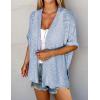 imageZeagoo Womens Lightweight Cardigan 2025 Summer Short Sleeve Cardigans Open Front Beach CoverupSXXLLight Blue