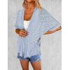 imageZeagoo Womens Lightweight Cardigan 2025 Summer Short Sleeve Cardigans Open Front Beach CoverupSXXLLight Blue