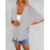 imageZeagoo Womens Lightweight Cardigan 2025 Summer Short Sleeve Cardigans Open Front Beach CoverupSXXLLight Grey