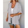 imageZeagoo Womens Lightweight Cardigan 2025 Summer Short Sleeve Cardigans Open Front Beach CoverupSXXLLight Grey