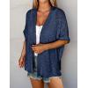 imageZeagoo Womens Lightweight Cardigan 2025 Summer Short Sleeve Cardigans Open Front Beach CoverupSXXLNavy