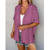 imageZeagoo Womens Lightweight Cardigan 2025 Summer Short Sleeve Cardigans Open Front Beach CoverupSXXLPurple