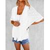 imageZeagoo Womens Lightweight Cardigan 2025 Summer Short Sleeve Cardigans Open Front Beach CoverupSXXLWhite