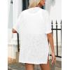 imageZeagoo Womens Lightweight Cardigan 2025 Summer Short Sleeve Cardigans Open Front Beach CoverupSXXLWhite