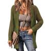 imageZeagoo Women 2025 Lightweight Crochet Cardigan Long Sleeve Open Front Knit Sweater Summer Kimono Cover Up with PocketsArmy Green