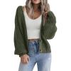 imageZeagoo Womens 2025 Fall Chunky Knit Cardigans Open Front Long Sleeve V Neck Button Loose Cardigan SweatersArmy Green