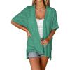imageZeagoo Womens Lightweight Cardigan 2025 Summer Short Sleeve Cardigans Open Front Beach CoverupSXXLGreen