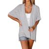 imageZeagoo Womens Lightweight Cardigan 2025 Summer Short Sleeve Cardigans Open Front Beach CoverupSXXLLight Grey
