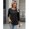 imageZeagoo 34 Length Sleeve Women Tops Crew Neck Blouses Dressy Casual Summer T Shirts Loose Fit Business Work ClothesBlack