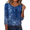 imageZeagoo 34 Length Sleeve Women Tops Crew Neck Blouses Dressy Casual Summer T Shirts Loose Fit Business Work ClothesMz712blue