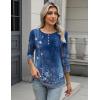 imageZeagoo 34 Length Sleeve Women Tops Crew Neck Blouses Dressy Casual Summer T Shirts Loose Fit Business Work ClothesMz712blue