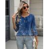 imageZeagoo 34 Length Sleeve Women Tops Crew Neck Blouses Dressy Casual Summer T Shirts Loose Fit Business Work ClothesMz712blue