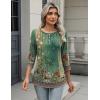 imageZeagoo 34 Length Sleeve Women Tops Crew Neck Blouses Dressy Casual Summer T Shirts Loose Fit Business Work ClothesMz808green