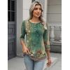 imageZeagoo 34 Length Sleeve Women Tops Crew Neck Blouses Dressy Casual Summer T Shirts Loose Fit Business Work ClothesMz808green