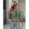 imageZeagoo 34 Length Sleeve Women Tops Crew Neck Blouses Dressy Casual Summer T Shirts Loose Fit Business Work ClothesMz808green
