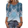 imageZeagoo 34 Length Sleeve Women Tops Crew Neck Blouses Dressy Casual Summer T Shirts Loose Fit Business Work ClothesMz837blue Green
