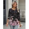 imageZeagoo 34 Length Sleeve Women Tops Crew Neck Blouses Dressy Casual Summer T Shirts Loose Fit Business Work ClothesSf31pink Flower