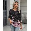 imageZeagoo 34 Length Sleeve Women Tops Crew Neck Blouses Dressy Casual Summer T Shirts Loose Fit Business Work ClothesSf31pink Flower